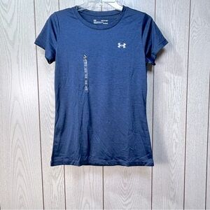 Under Armour Women’s XS Navy HeatGear Short Sleeve T-Shirt Workout Casual New